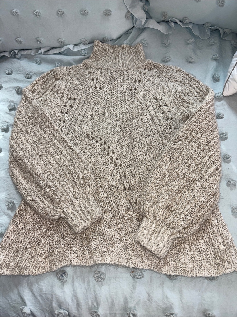 Lucky Brand Marled Cream Turtleneck Sweater